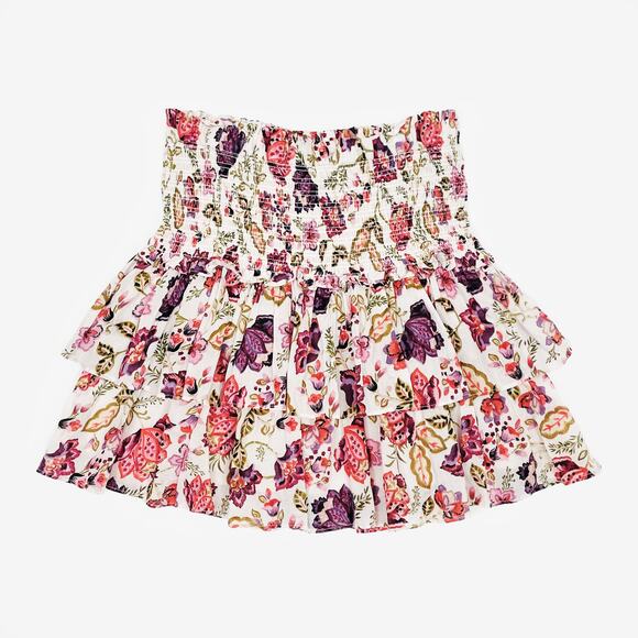 House of Harlow 1960 Floral Mini Skirt Pink Small Cotton Boho Girlcore Summer - Picture 4 of 12